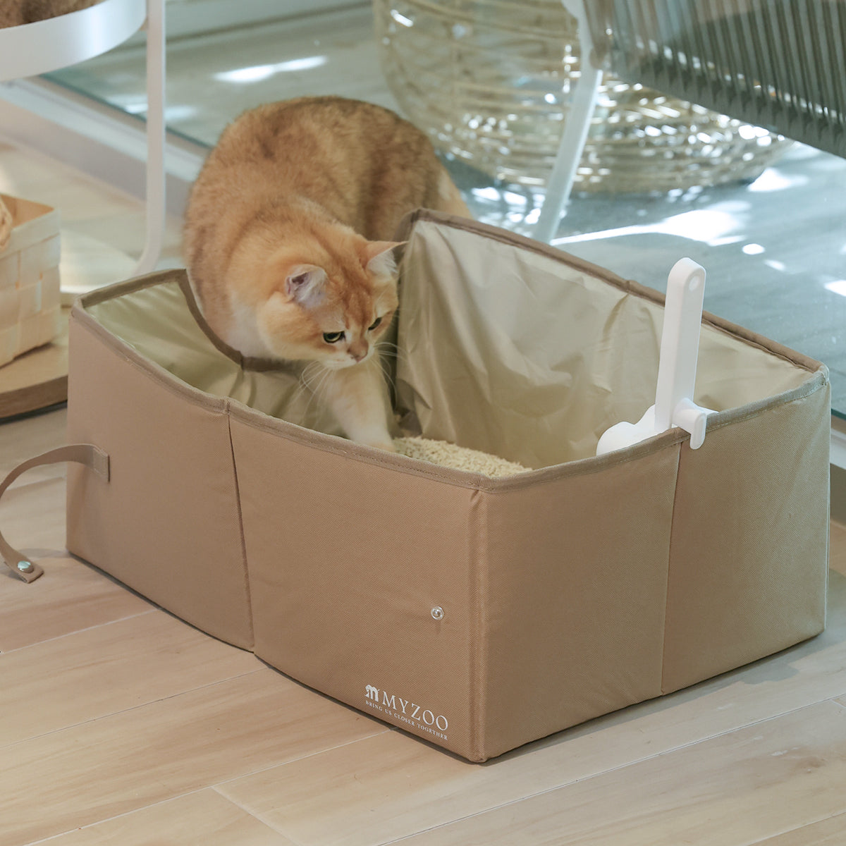 ポータブル猫トイレ】Foldable Cat Litter Box