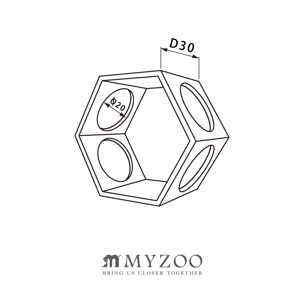 【キャットステップ】MYZOO-六角ハウスセット/ブラック
