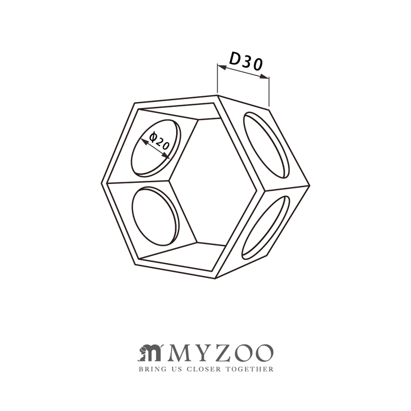 【キャットステップ】MYZOO-六角ハウスセット/ブラック